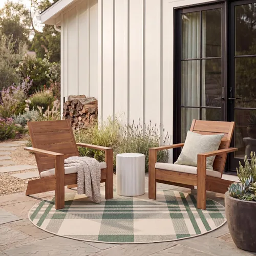 Vista 57 de SAFAVIEH Alfombra Lavable para Exteriores Colección Courtyard - 2'3" x 4', Beige y Azul, Patrón a Cuadros, No Desprende Pelusa y Fácil Limpieza