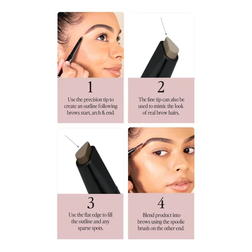 Vista 6 de Billion Dollar Brows Lápiz de cejas triangular retráctil Definición Spoolie
