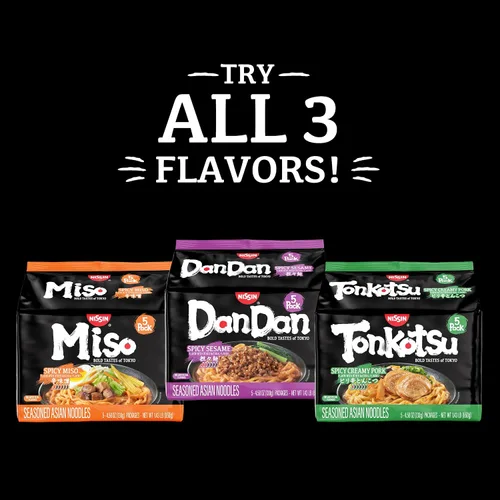 Vista 7 de Nissin Tonkotsu - Fideos de cerdo cremosos picantes (paquete de 20)
