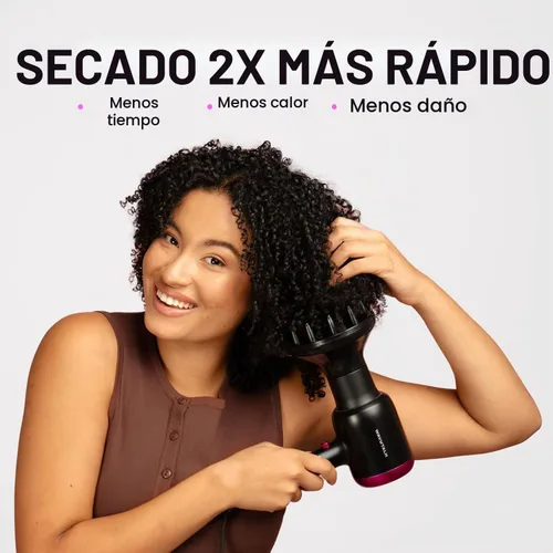 Vista 4 de Wavytalk Steamlin Pro - Cepillo alisador de vapor, secador de pelo negro con soplado wavytalk