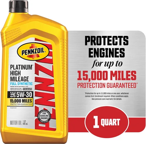 Vista 3 de Aceite de motor Pennzoil Platinum High Mileage Full Synthetic 5W-30, 1 cuarto de galón (paquete de 6)