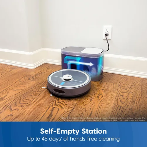 Vista 2 de Vacmaster V10i - Robot aspirador y trapeador 3 en 1 con estación de autovaciado durante 45 días, navegación LiDAR, succión fuerte de 3000 Pa, mapeo