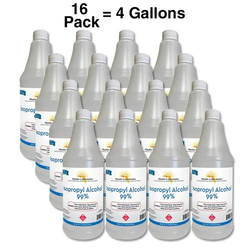 Vista 2 de Alcohol isopropílico 99% anhidro - 4 galones - (paquete de 16 cuartos de galón).
