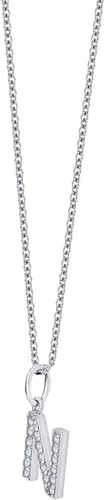Vista 5 de Tienda Collection Platinum Plated Sterling Silver Infinite Elements Cubic Zirconia Initial Pendant Necklace
