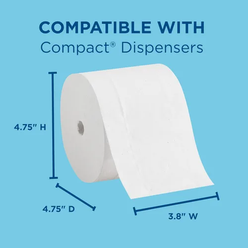 Vista 5 de GP PRO (Georgia-Pacific) Compact Coreless 2-Ply Recycled Toilet Paper by Georgia-Pacific, 19375, 1,000 hojas por rollo, 36 rollos por caja