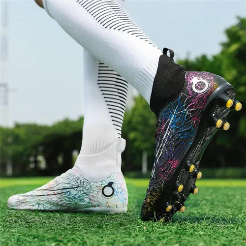 Vista 6 de Dennger Tacos de fútbol para hombre, zapatos de fútbol de alta calidad, zapatos de fútbol AG Spike, zapatillas de deporte cómodas para adultos