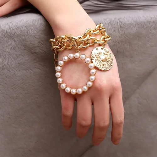 Vista 118 de Long tiantian Pulsera de oro gruesa para mujer, pulseras de oro delicadas, pulseras para mujer, pulseras apilables de eslabones de cadena