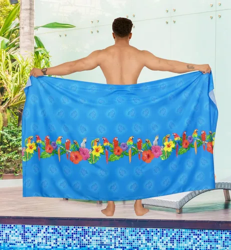 Vista 4 de LA LEELA Pareo de playa hawaiano para hombre, ropa de playa, salida de baño de verano, salida de baño para vacaciones para hombres