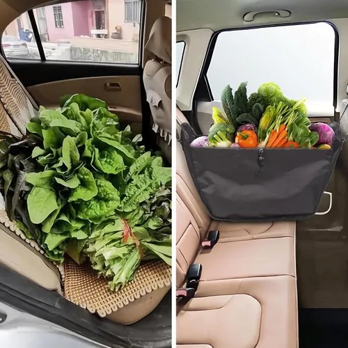 Vista 7 de Organizador de asiento de automóvil – Bolsa de viaje de almacenamiento de asiento de pasajero de gran capacidad, portátil, plegable y plegable