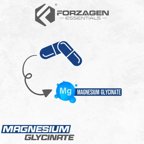 Vista 5 de Forzagen Suplemento de glicinato de magnesio, 500 mg, 120 cápsulas, apoyo mineral esencial para la función nerviosa, la salud muscular