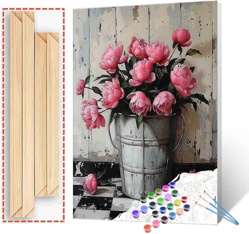 Vista 35 de Tucocoo Pintura de girasoles para ventana por números para adultos, kits de pintura al óleo digital sobre lienzo con pinceles y pigmento acrílico