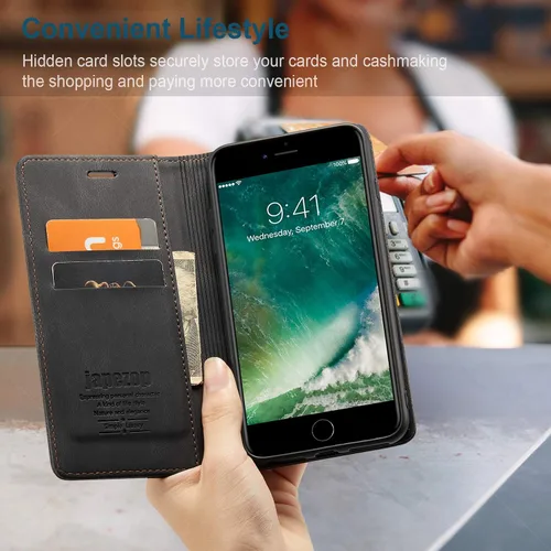 Vista 4 de japezop Funda tipo cartera para iPhone 7 Plus/8 Plus para mujer con bloqueo RFID, soporte para tarjetas de crédito, funda de cuero con tapa