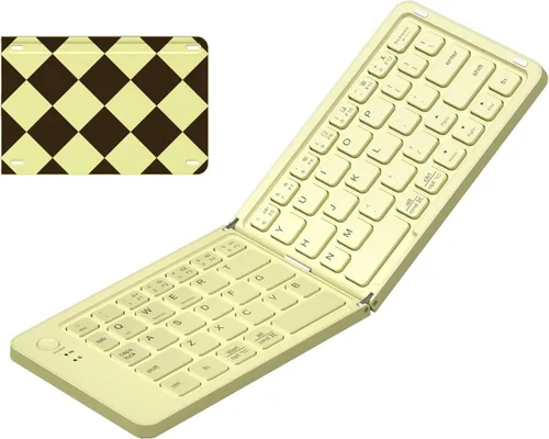 Vista 22 de Mini teclado Bluetooth plegable, teclado portátil compacto inalámbrico recargable con 67 teclas delgadas y silenciosas, bonito teclado de viaje