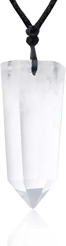 Vista 16 de Runyangshi Colgantes de cristal curativo, collar de cuarzo de cristal natural de un solo punto, 6 facetas de chakras, piedra de reiki, energía