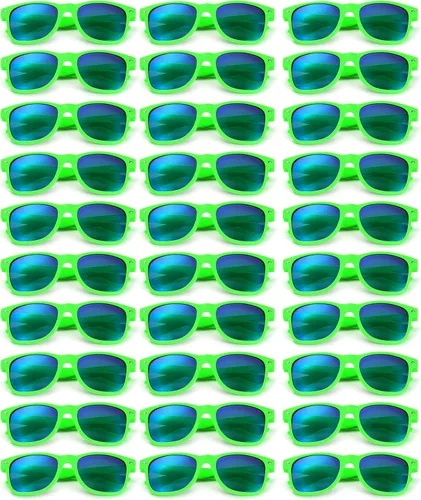 Vista 20 de Gafas de sol clásicas para hombre, paquete de 15 unidades, espejo colorido Negro Espejo