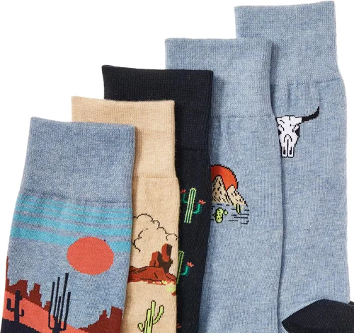 Vista 3 de Goodthreads - Calcetines estampados para hombre, paquete de 5