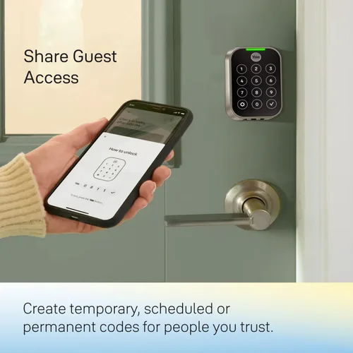 Vista 8 de Yale Assure Lock 2 Touch - Cerradura de puerta de entrada inteligente sin llave de bronce aceitado con teclado táctil conectado Wi-Fi y escáner