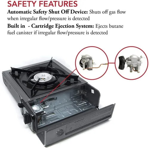 Vista 11 de Estufa portátil de butano Gas One con estuche: encendido automático, control preciso del calor - para acampar, tailgating y cocinar al aire libre