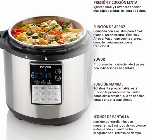 Vista 3 de Zavor LUX Edge 2 Multicooker, 6 cuartos de galón Plateado