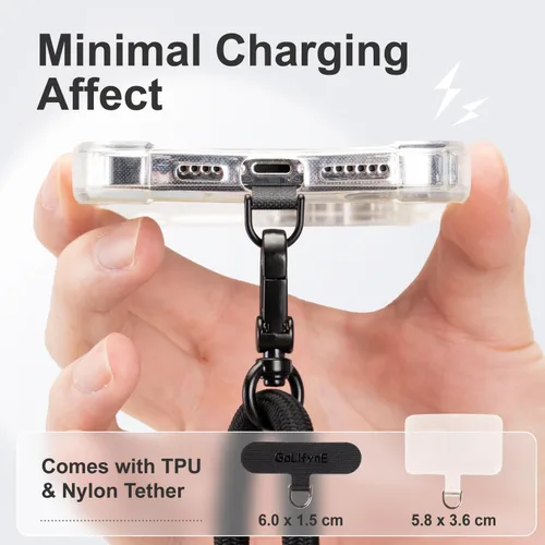 Vista 3 de Cordón universal para teléfono, correa cruzada antirrobo para iPhone 17 Pro Max y la mayoría de teléfonos inteligentes, soporte ajustable