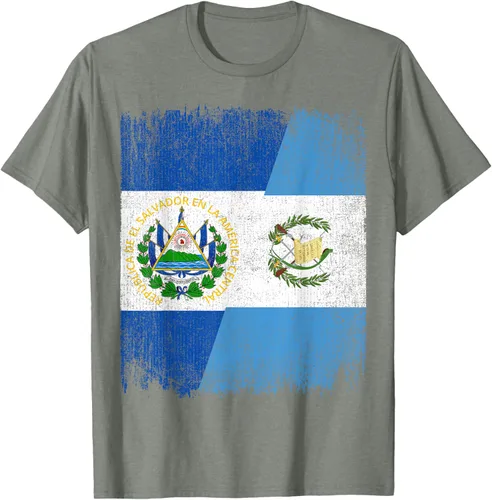 Vista 23 de Camiseta Half El Salvador Bandera de Guatemala con raíces guatemaltecas