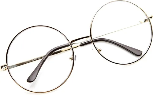 Vista 4 de zeroUV Gafas grandes de gran tamaño con marco de metal transparente y círculo redondo