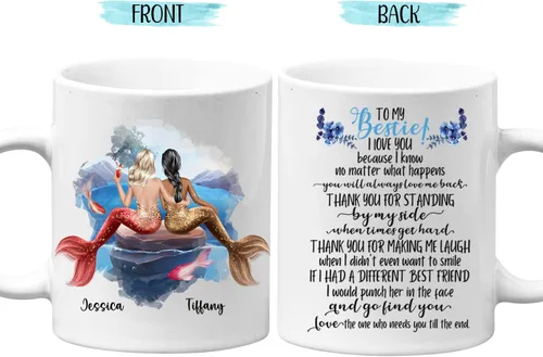 Vista 6 de Taza de café personalizada para mejores amigos, regalos de amistad, regalo de cumpleaños, tazas de café para mejores amigas para mujeres, niñas
