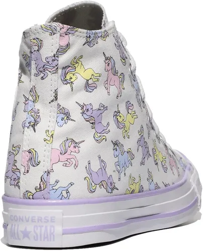 Vista 3 de Converse CTAS Hi White para niña (niño grande)