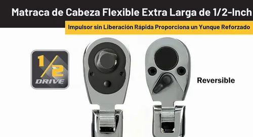 Vista 4 de Titan 11302 Trinquete de cabeza flexible extra larga de 1/2 pulgadas x 24 pulgadas y 36 dientes