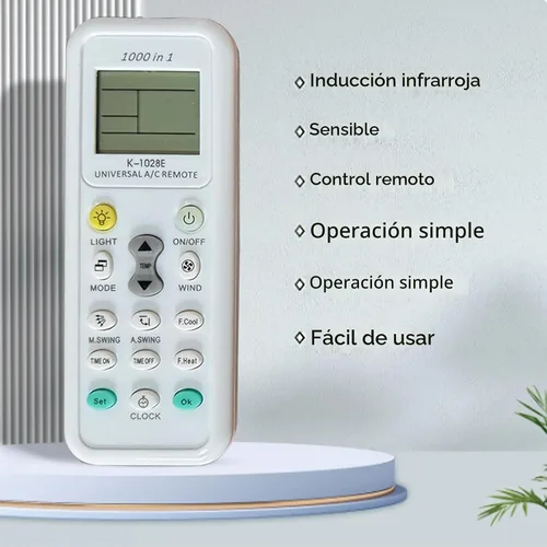 Vista 3 de K-1028E - Control remoto universal de aire acondicionado A/C, apto para Haier, Geli, Hitachi, Panasonic, LG, Sharp, Gree, Midea, Bosch, Toshiba
