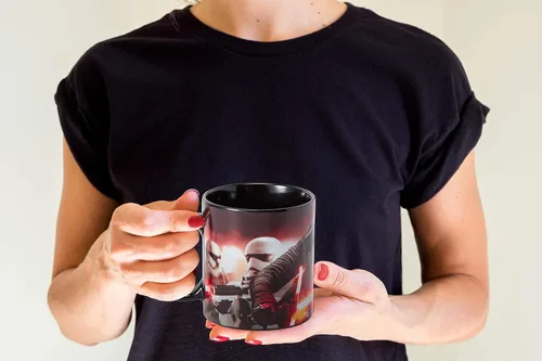 Vista 5 de Taza oficial de Star Wars Kylo Ren y Stormtroopers de 20 onzas, taza de cerámica para café caliente, té, cacao, con personajes icónicos