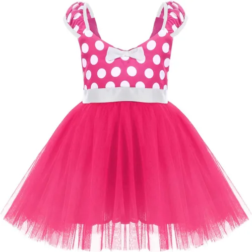Vista 39 de IWEMEK - Maillot de ballet con diadema para niña con lunares, disfraz con diadema, leotardo