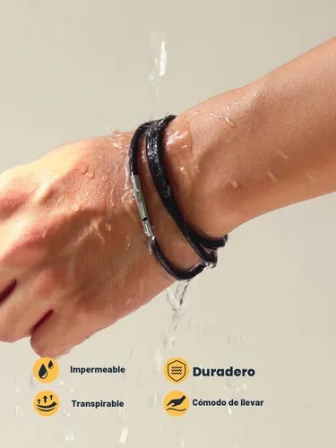 Vista 6 de U7 - Collar de cordón de cuero con cierre de acero inoxidable personalizable/negro, cadena de cuerda de cera tejida impermeable de color a. 2MM