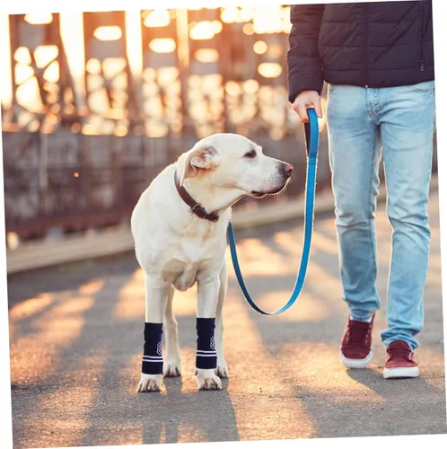 Vista 6 de ORFOFE 4 coderas para mascotas, calentadores de piernas de perro de punto suave, fundas para articulaciones lavables para mayor comodidad