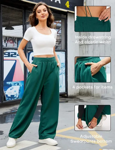 Vista 6 de Women Baggy Sweatpants Casual Wide Leg Pants