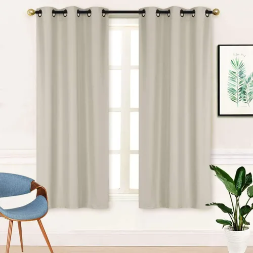 Vista 9 de Better Home Style 2 paneles de cortinas aisladas para cualquier ventana con ojales y ojales 100% opacos, color liso, 2 paneles de 36 pulgadas