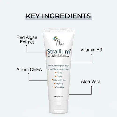 Vista 2 de Grah Fixderma Strallium - Crema para estrías, elimina las estrías del embarazo, eliminación de cicatrices y crema hidratante, removedor de estrías