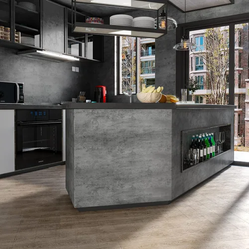 Vista 6 de burgeliy Papel Tapiz de Mármol Mate Gris Oscuro de Vinilo, Protector de Envoltura Autoadhesiva para Modificación de Cemento Estilo Industrial