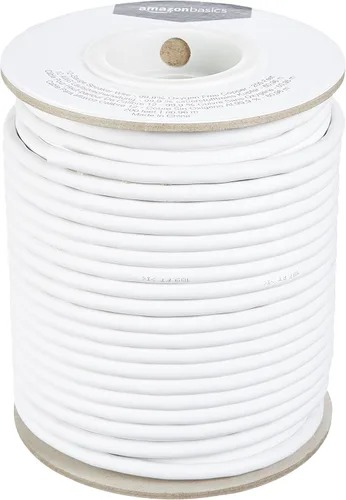 Vista 5 de Amazon Basics - Cable de alambre de altavoz de audio de calibre 12 - Cobre libre de oxígeno al 99.9%, blanco, 100 pies