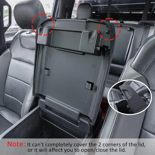 Vista 5 de JDMCAR Funda de consola central compatible con Ford F150 2015-2020 / 2017-2022 F250 F350 F450 y Expedition 2018-2024, funda de neopreno
