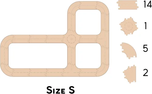 Vista 2 de Pista de automóvil de madera personalizada para niños, tamaño S, autos de juguete de pista de carreras para niños pequeños - Carros de juguete