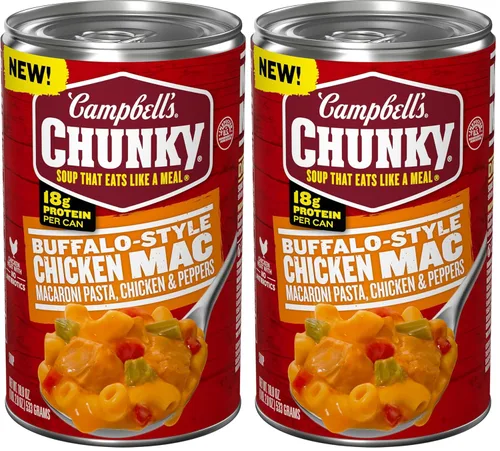 Vista 9 de Campbell’s Chunky Sopa de Macarrones con Pollo Estilo Búfalo, lata de 18.8 oz