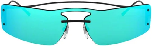 Vista 2 de Prada CATWALK PR61VS - Lentes de sol 1AB336-38, color verde claro, espejo azul PR61VS-1AB336-38, Pasarela Negro
