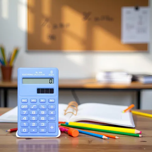 Vista 5 de Calculadoras estándar básicas azules, mini calculadora digital de escritorio, calculadora inteligente de energía solar, tamaño de bolsillo, oficina
