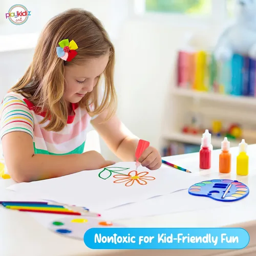 Vista 5 de Darice - Pintura de hojaldr, paquete de 12 pinturas para tela 3D, colores clásicos, juego de pintura permanente no tóxica para niños, a partir de 3