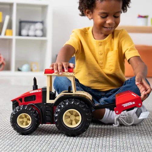 Vista 5 de Tonka Steel Classics Tractor de granja y arado, eExclusivo