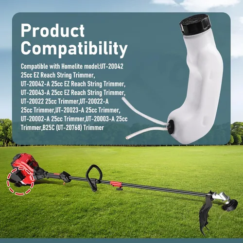 Vista 6 de 308181004 Depósito de combustible para recortadora de línea compatible con Homelite Ryobi 308181004 308123004 Cortadores de línea de cuerda soplador