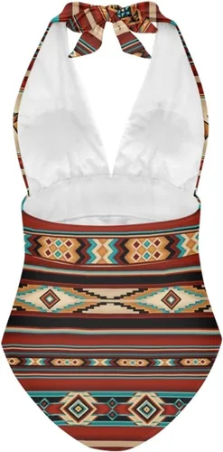 Vista 2 de Veniyate Traje de baño de una pieza para mujer, cuello en V, control de abdomen, talla grande, S-3XL