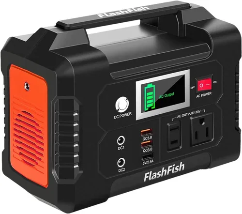 Vista 8 de Generador solar con panel solar incluido, FF Flashfish 151Wh estación de energía portátil + panel solar de 60 W (salida CC/USB-A/USB-C), batería