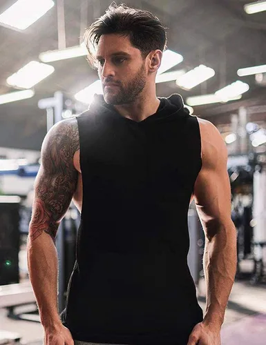 Vista 5 de nine bull Camiseta sin mangas con capucha para hombre, sin mangas, para gimnasio, fisicoculturismo, musculosidad, sin mangas